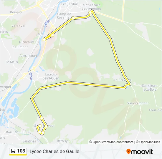 103 Bus Line Map
