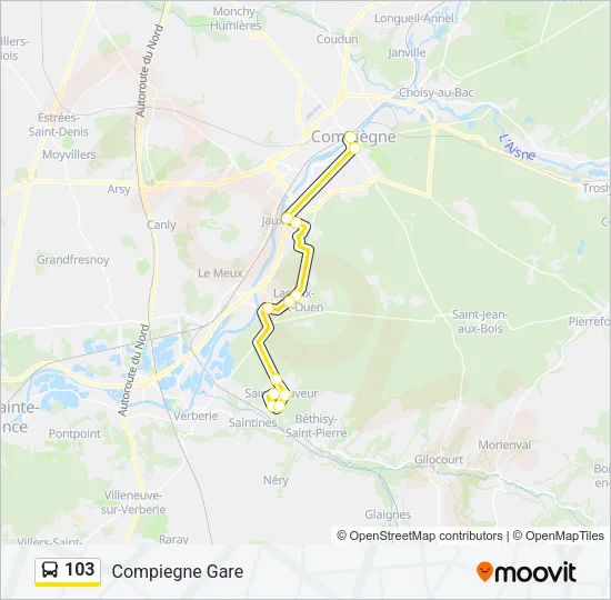 103 Bus Line Map