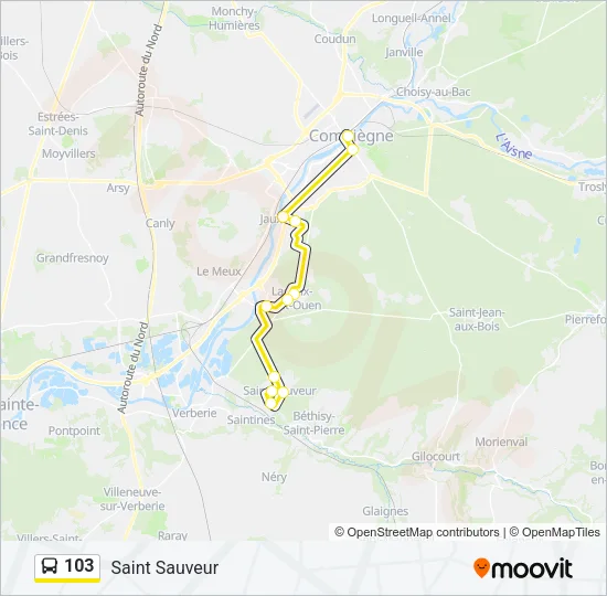 103 Bus Line Map