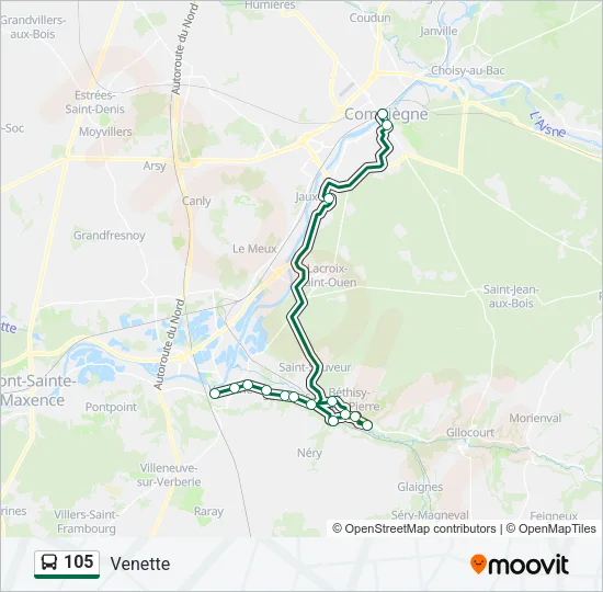 105 Bus Line Map