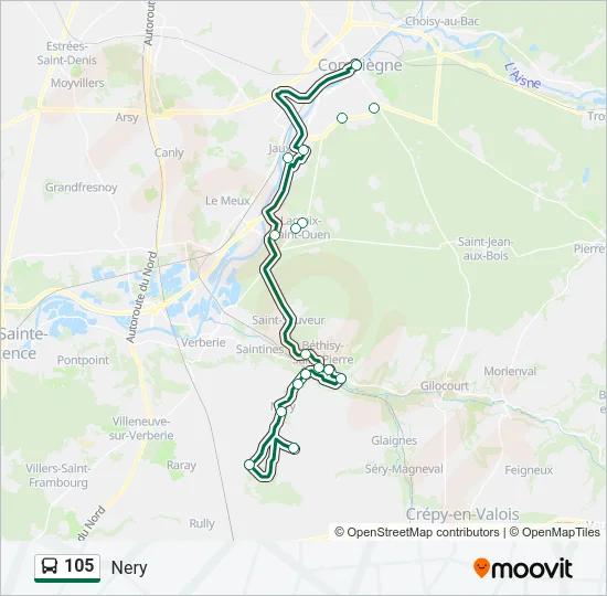 105 Bus Line Map