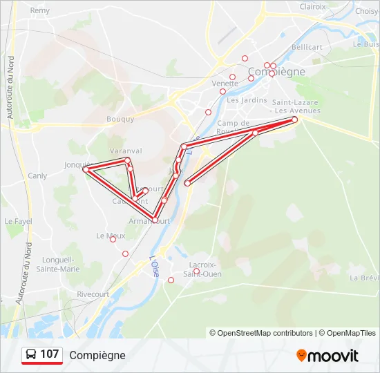107 Bus Line Map
