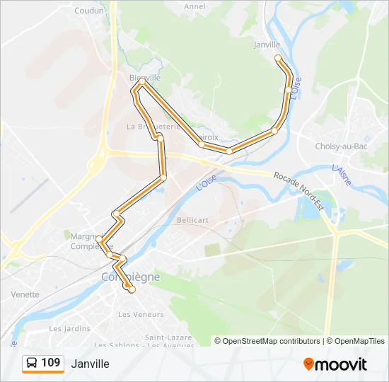 109 Bus Line Map
