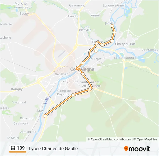 109 Bus Line Map