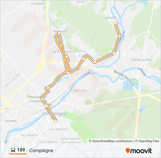 109 Bus Line Map