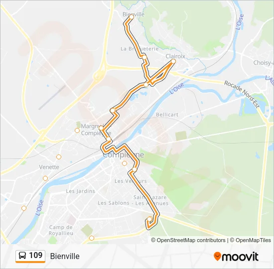 109 Bus Line Map