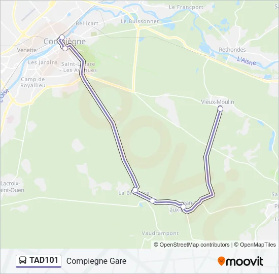 TAD101 Bus Line Map