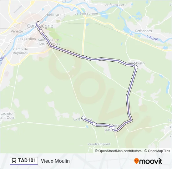 TAD101 Bus Line Map
