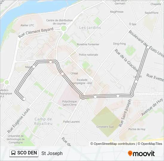 SCO DEN Bus Line Map