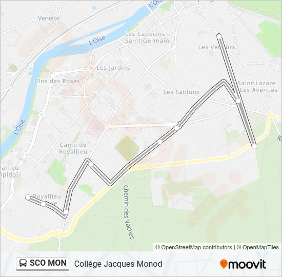 SCO MON Bus Line Map