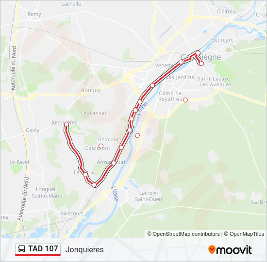 TAD 107 Bus Line Map