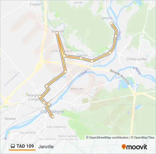 TAD 109 Bus Line Map