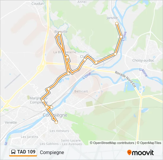 TAD 109 Bus Line Map