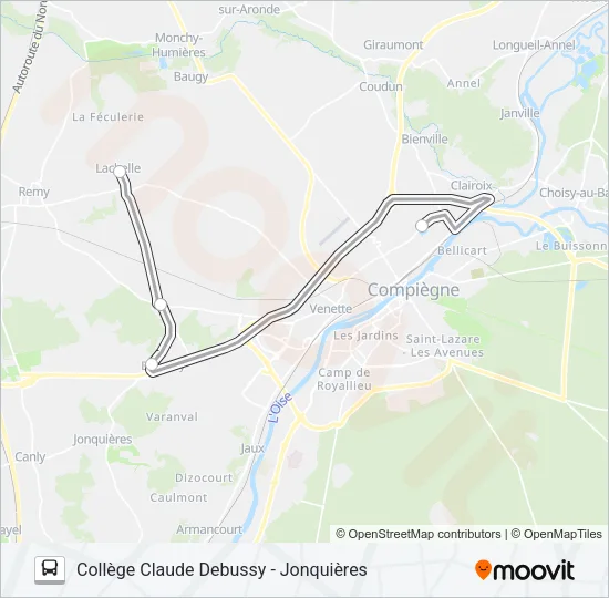 SCO DEB 3 Bus Line Map