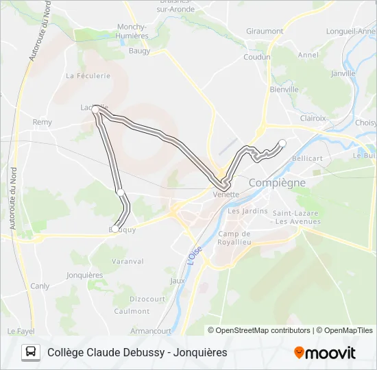 SCO DEB 3 Bus Line Map