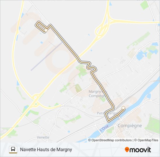 Mapa de NAVETTE HM de autobús