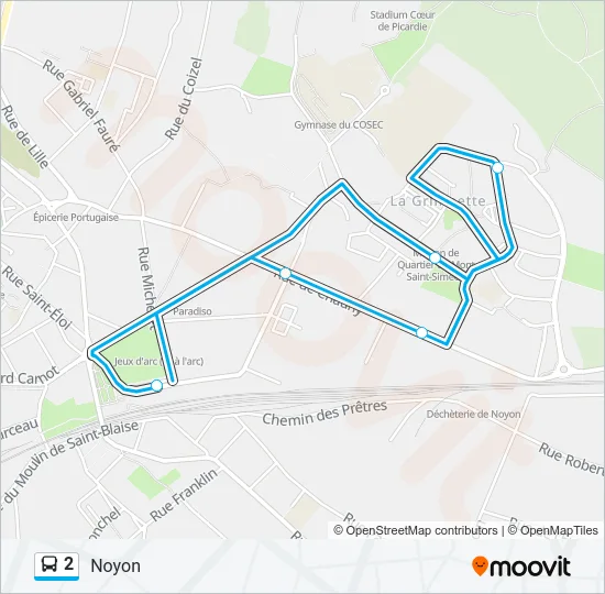 2 Bus Line Map