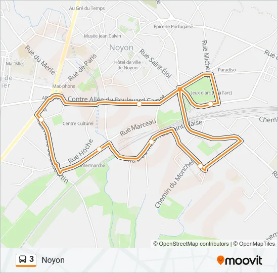 3 Bus Line Map