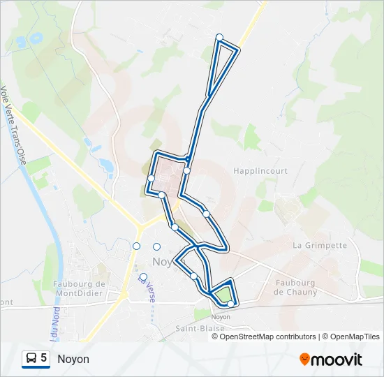 5 Bus Line Map