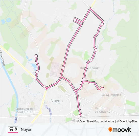 8 Bus Line Map