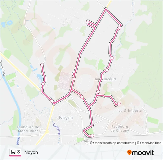8 Bus Line Map