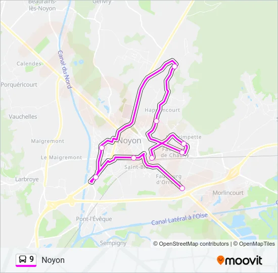 9 Bus Line Map