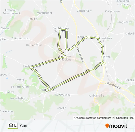 E Bus Line Map