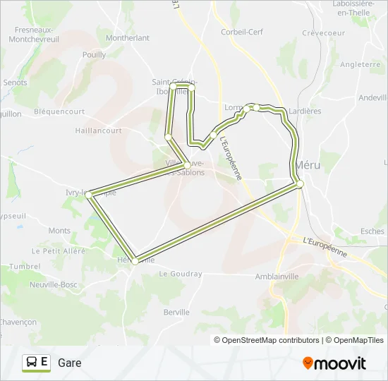 E Bus Line Map