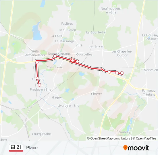 21 Bus Line Map