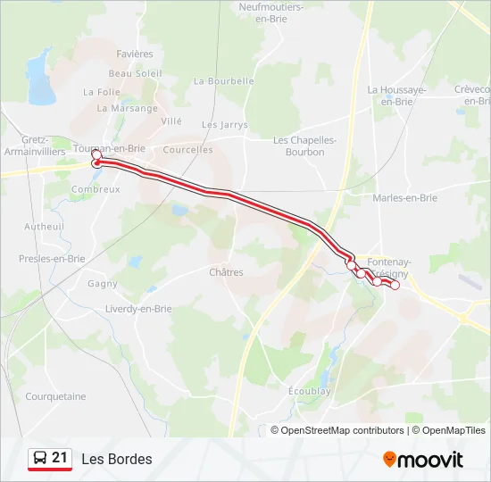 21 Bus Line Map