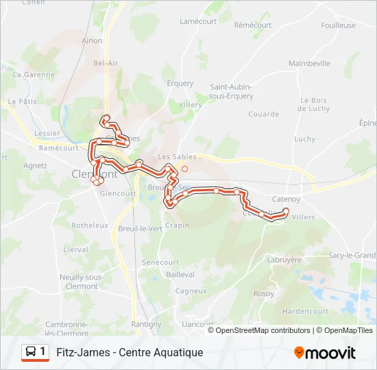 1 Bus Line Map