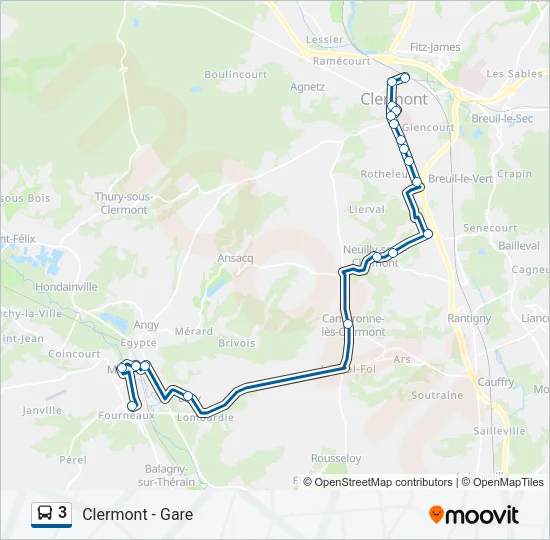 3 Bus Line Map