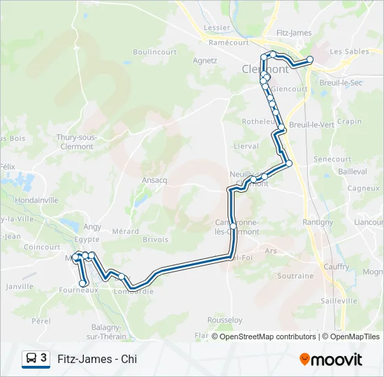 3 Bus Line Map