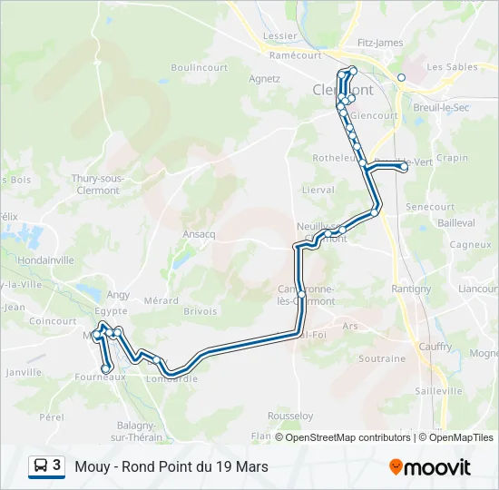 3 Bus Line Map