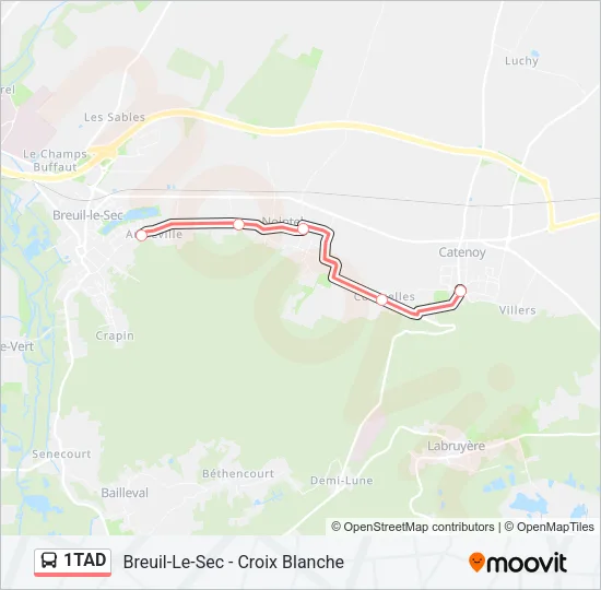1TAD Bus Line Map