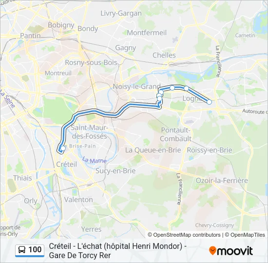 100 Bus Line Map