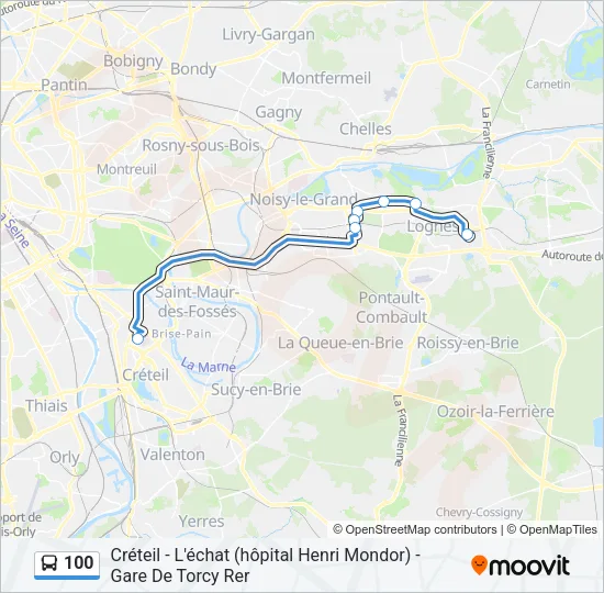 100 Bus Line Map