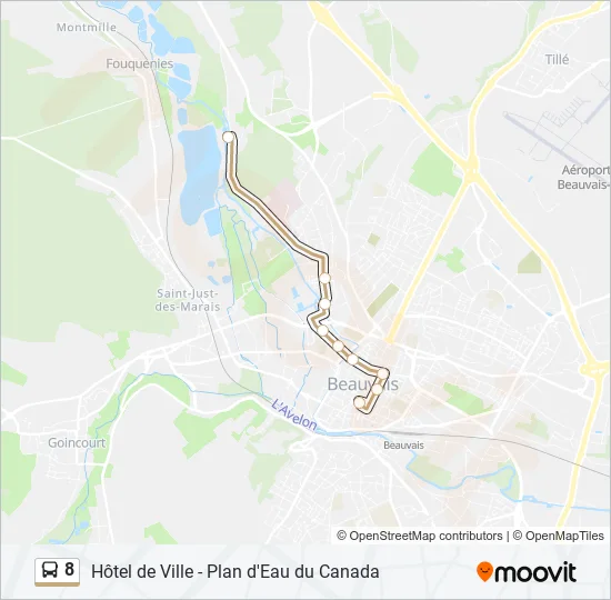 8 Bus Line Map