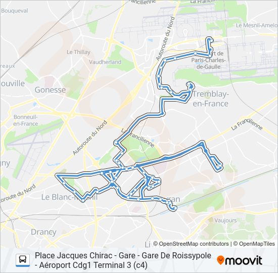 Plan de la ligne FILÉO RS de bus