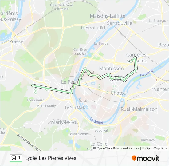 1 Bus Line Map