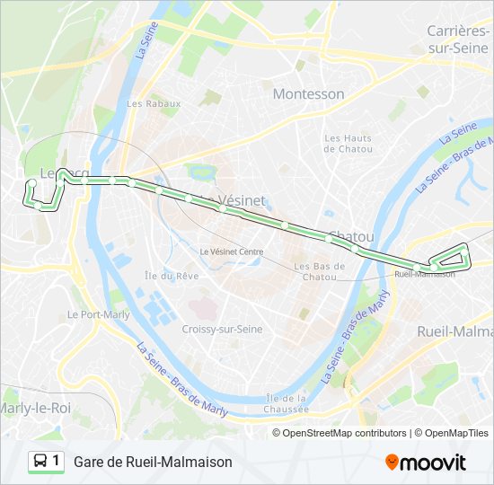 Plan de la ligne 1 de bus