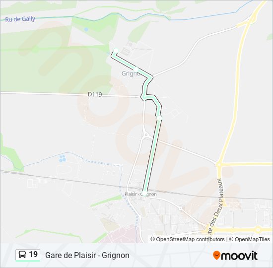 Plan de la ligne 19 de bus