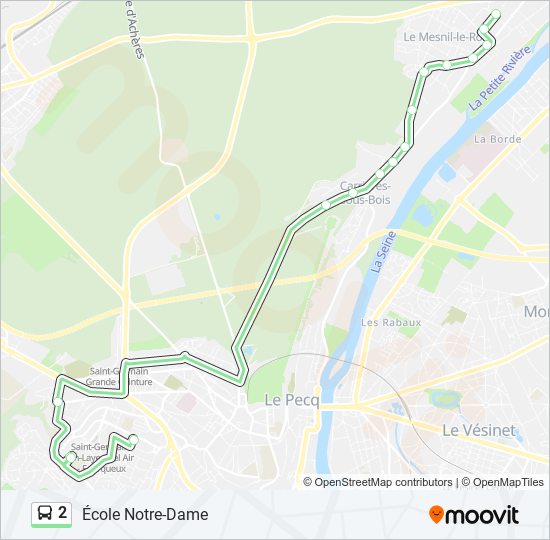 Plan de la ligne 2 de bus