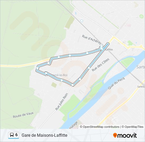 Plan de la ligne 6 de bus