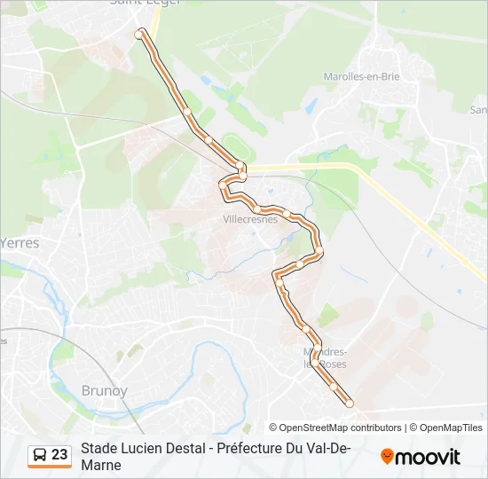 23 Bus Line Map