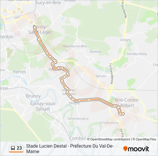 23 Bus Line Map