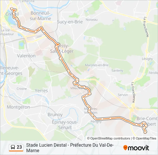 23 Bus Line Map