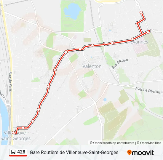 428 Bus Line Map