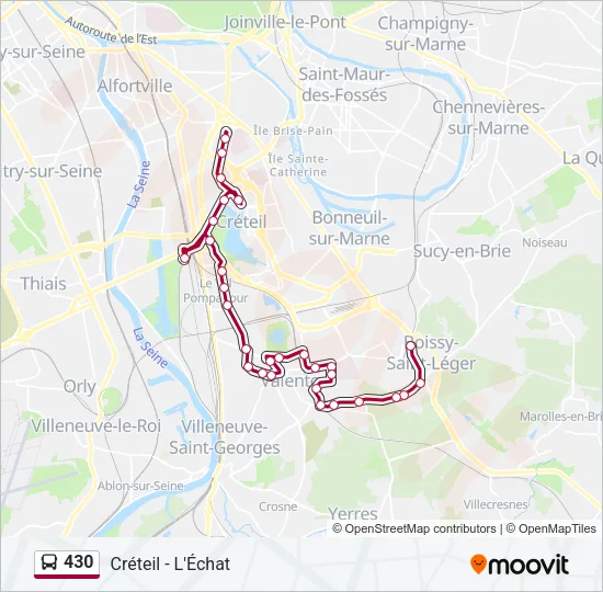 430 Bus Line Map