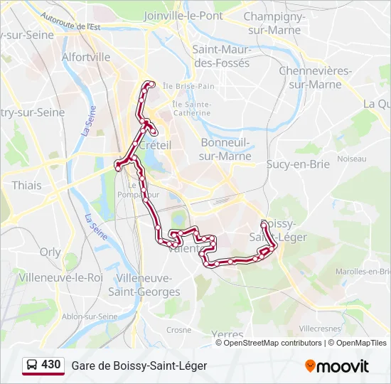 430 Bus Line Map